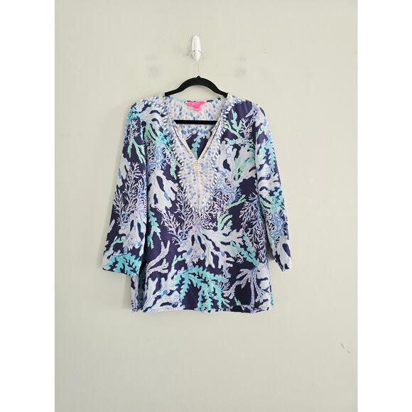 Lilly Pultizer Silk Tropical Top S - Picture 4 of 5